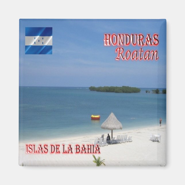 zHN005 ROATAN, Bay Islands, Honduras, Fridge Magnet (Framsidan)