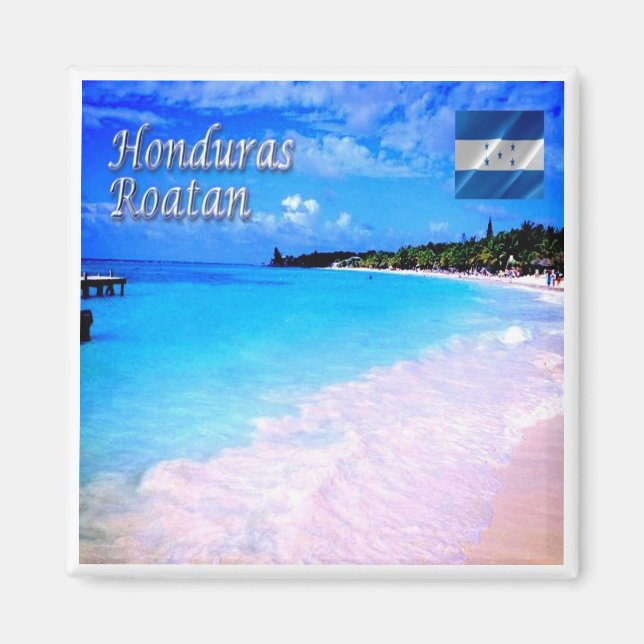 zHN008 ROATAN Bay Islands, Honduras, Fridge Magnet (Framsidan)