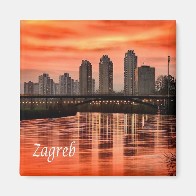 zHR004 ZAGREB, Kroatien, Europa, Frankrike Magnet (Framsidan)