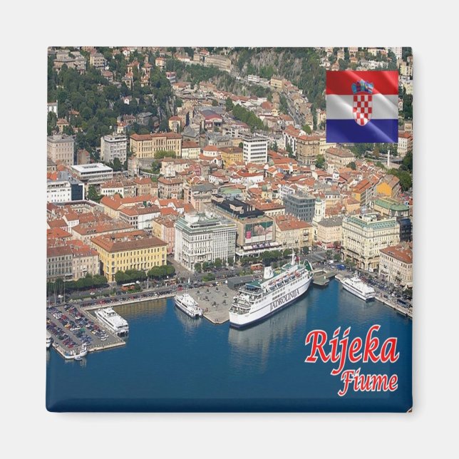 zHR006 RIJEKA, Kroatien, Frankrike Magnet (Framsidan)