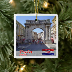 zHR008 PULA, Kroatien, Julgransprydnad Keramik