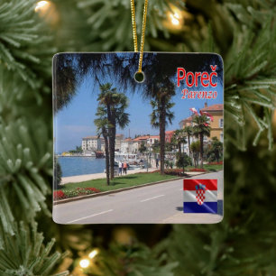 zHR010 POREC, Kroatien, Frankrike Julgransprydnad Keramik