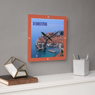 zHR017 DUBROVNIK, Kroatien Fyrkantig Klocka