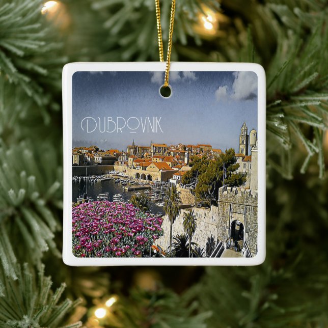 zHR019 DUBROVNIK, Kroatien Julgransprydnad Keramik (Träd)