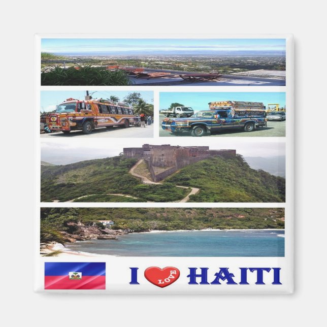 zHT002 HAITI I Kärlek, Mosaic, Amerika, Fridge Magnet (Framsidan)