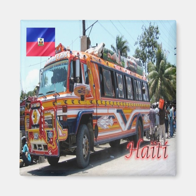 zHT005 HAITI, Tap Tap Public Transport,Fridge Magnet (Framsidan)
