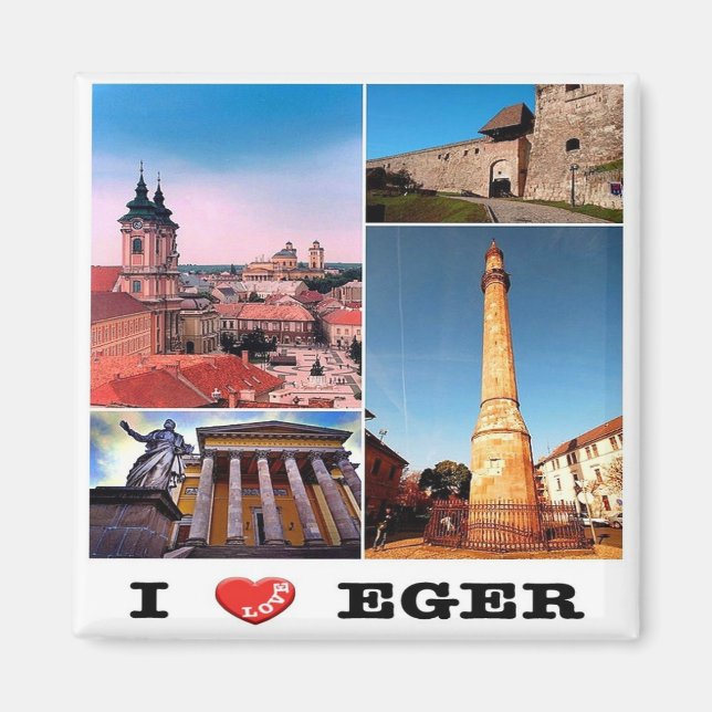 zHU006 EGER I Kärlek, Mosaic, Ungern, Fridge Magnet (Framsidan)