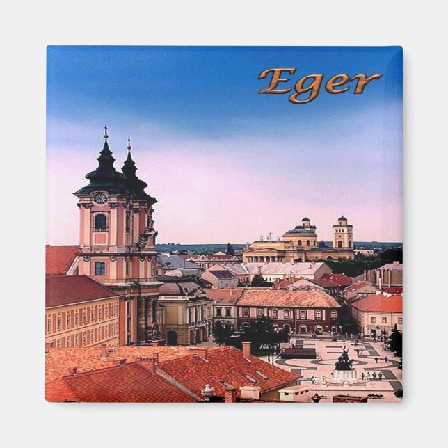 zHU007 EGER BELVAROSA, Ungern, Fridge Magnet (Framsidan)