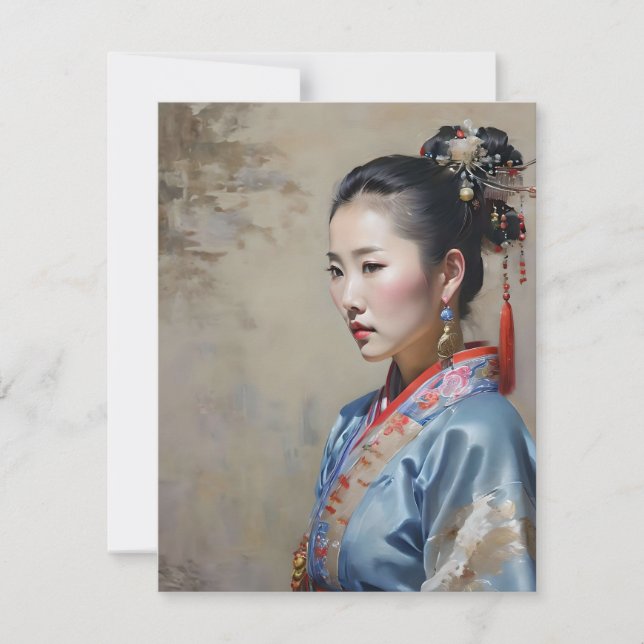 Zhuang Chinese Woman D Julkort (Framsida)