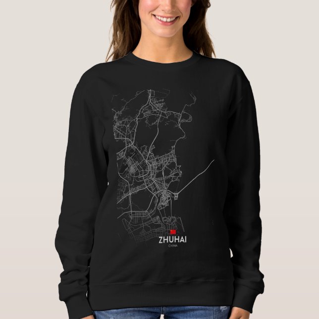 zhuhai china City map Travel souvenir hometown T Shirt (Framsida)