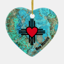 Zia Heart Add Namn New mexico Julgran Gift Julgransprydnad Keramik