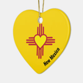 Zia Heart Add Namn New mexico Julgran Gift Julgransprydnad Keramik