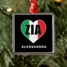 Zia Personlig Italienska Flagga Heart Ornament