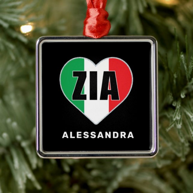 Zia Personlig Italienska Flagga Heart Ornament (Zia (aunt) Italian Heart Flag Personalized Ornament)