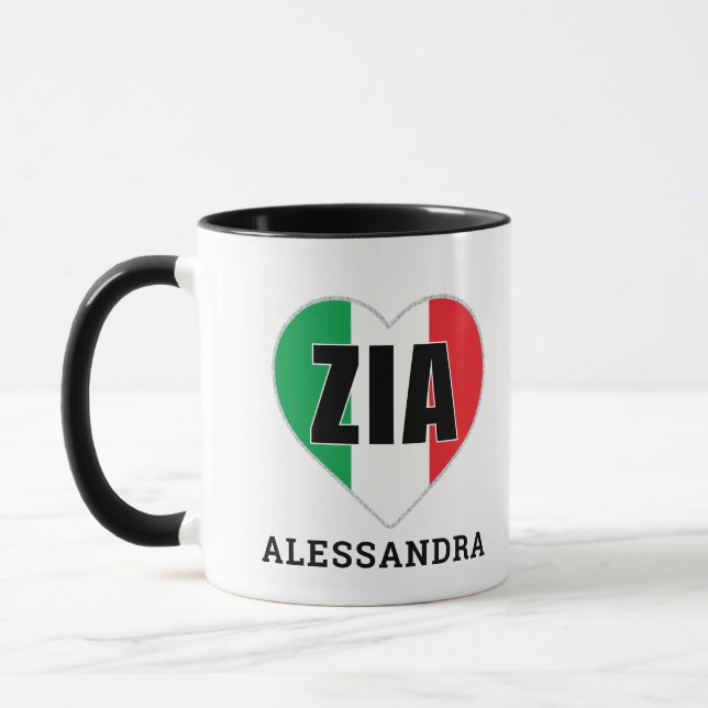 ZIA personlig Italy Flagga Heart Mugg (Vänster)