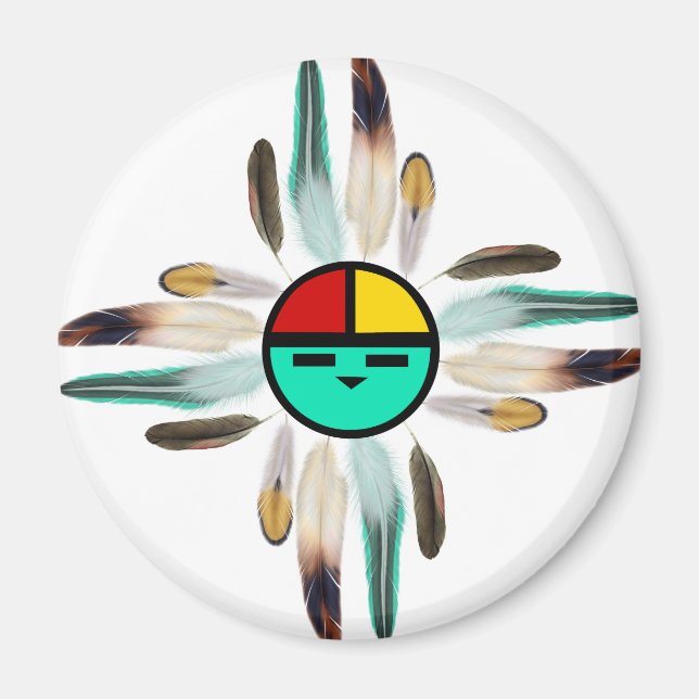 Zia Sol Gud med fjädrar Magnet (Framsidan)