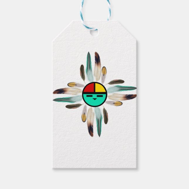 Zia Sol Gud med fjädrar Presentetikett (Framsidan)