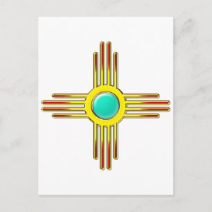 Zia Sonne - Zia Pueblo - Kraft Symbol Vykort