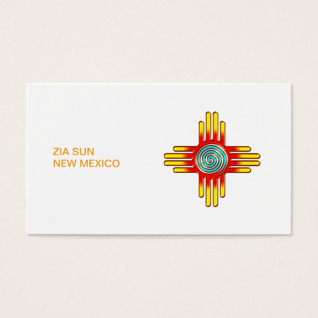 Zia Sonne - Zia Pueblo - New Mexico Visitkort (Framsidan)