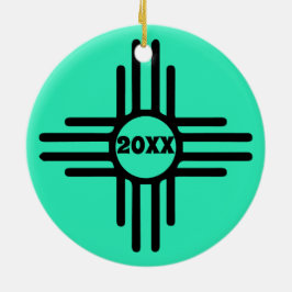 Zia Symbol Add Julgran Turcos Helgdag Julgransprydnad Keramik