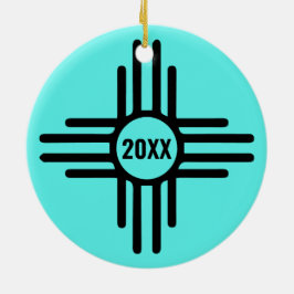 Zia Symbol Add Julgran Turcos Helgdag Julgransprydnad Keramik
