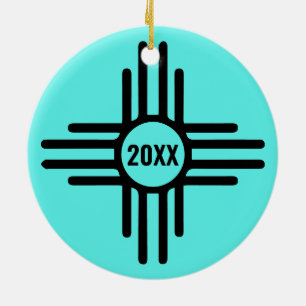 Zia Symbol Add Julgran Turcos Helgdag Julgransprydnad Keramik