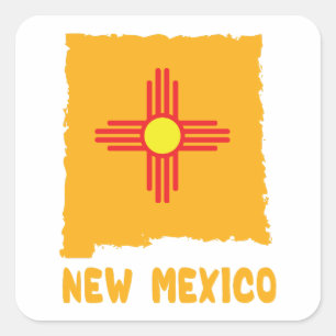zia-symbol Symbol new mexico zia Fyrkantigt Klistermärke