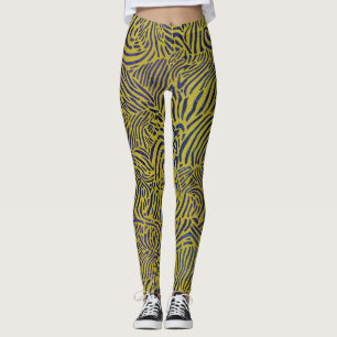 Zibra Rand i Metallic Guld och Blue Leggings