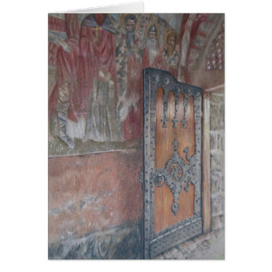 Zica Frescoes och dörr Hälsningskort