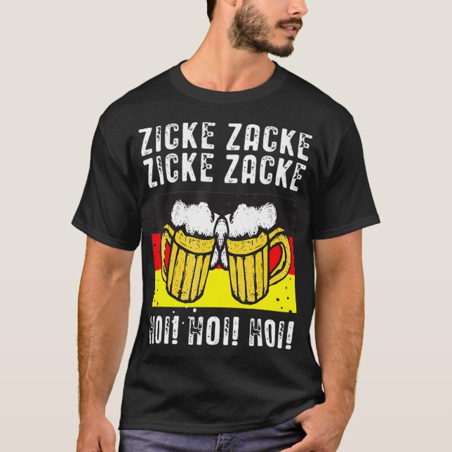 Zicke Zacke Hoi Hoi Hoi Oktoberfest T Shirt (Framsida)