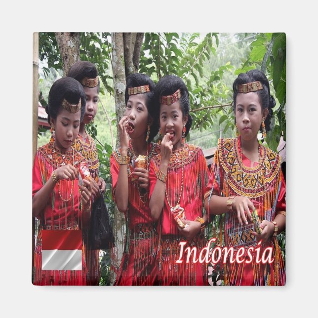 zID009 indonesiska GIRLS, Indonesien, Asien, Fridg Magnet (Framsidan)