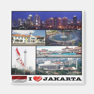zID017 i kärlek JAKAR-kollage, Indonesien, Fridge Magnet