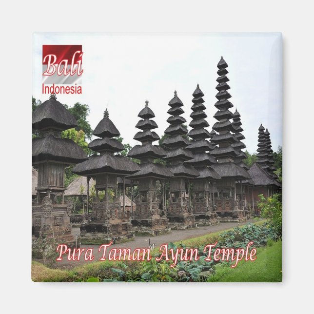zID019 PURA TAMAN AYUN Temple, Bali, Indonesien. Magnet (Framsidan)