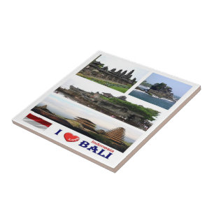 zID022 jag älskar BALI collage, Indonesien Asien, Kakelplatta