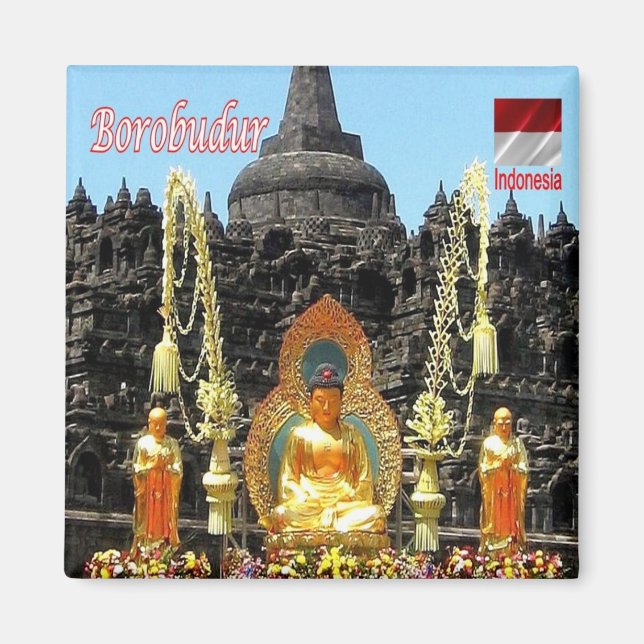 zID023 Vesak Day BOROBUDUR, Indonesien Asia, Fridg Magnet (Framsidan)