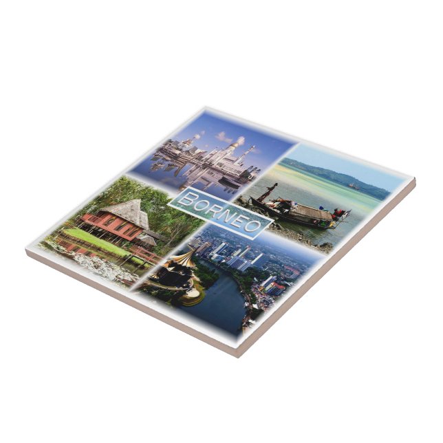 zID027 BORNEO Mosque Omar Ali, Indonesien, Kakelplatta (Sidan)