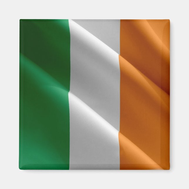 zIE002 IRLAND, Wave Flagga, Fridge Magnet (Framsidan)