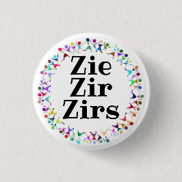Zie Zir Zirs Pronomen i människofigurer cirkel Knapp