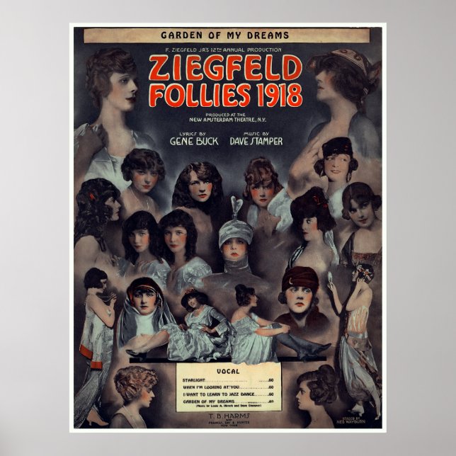 ZIEGFELD FOLLIES 1918 POSTER (Framsidan)