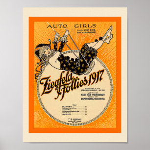 Ziegfeld galenskaper notblad som 1917 täcker, poster