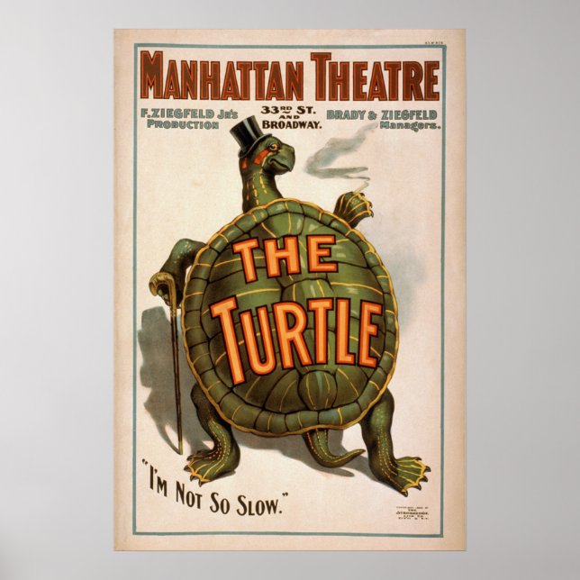 ZIEGFELD Poster TURTLE Play VAUDEVILLE (Framsidan)