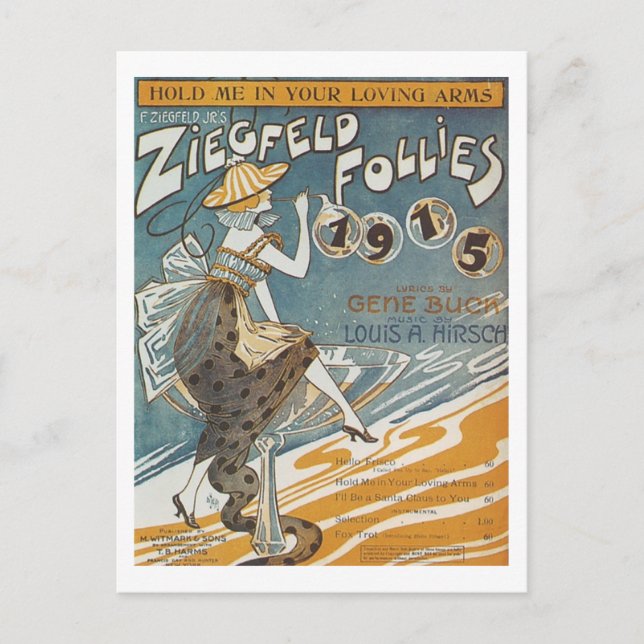 Ziegfled Follies 1915 Håll mig i Armen. Vykort (Framsida)