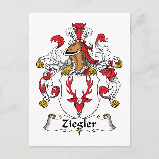Ziegler Family Crest Vykort (Framsida)