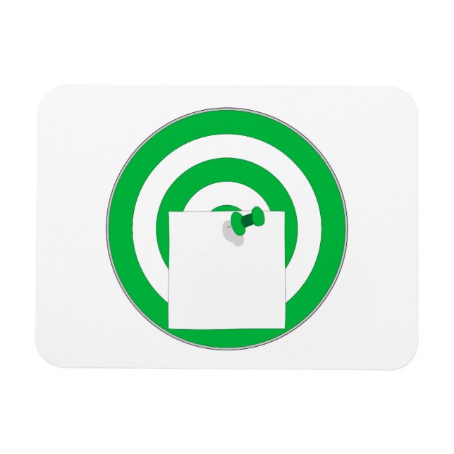 Zielscheibe mit Notizzettel Magnet (Horisontell)