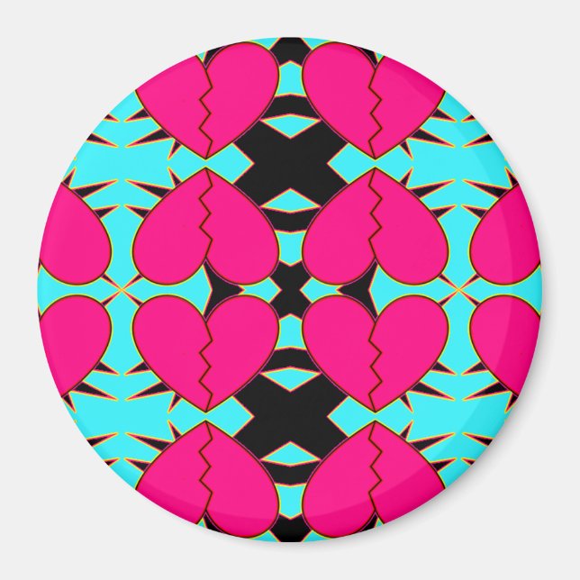 Zig-n-Zag Broken Hearts Magnet (Framsidan)