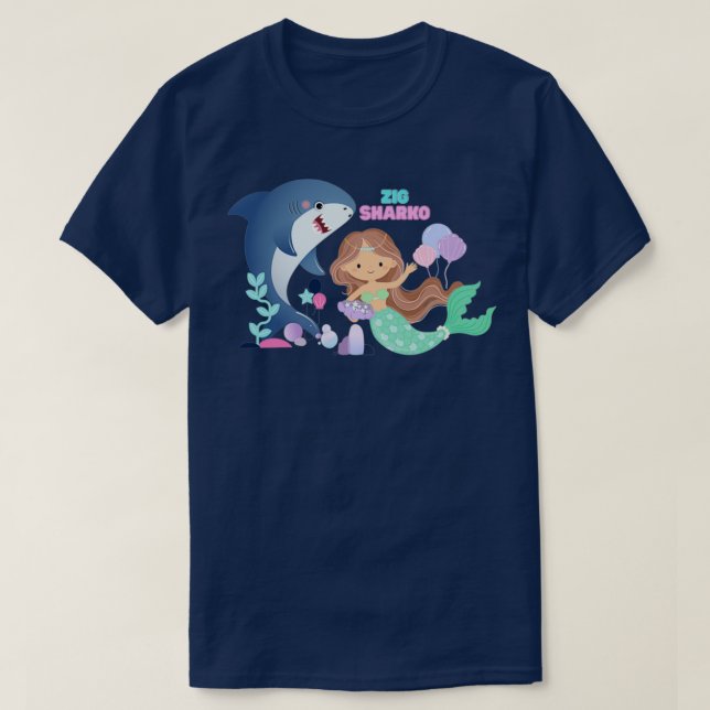 Zig och Sharko Games Cute T Shirt (Design framsida)