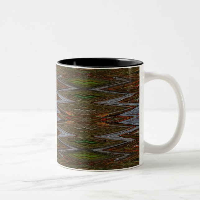 Zig Zag Abstrakt Två-Tonad Mugg (Höger)