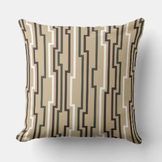 Zig Zag Beige Tan Throw Pillow Kudde