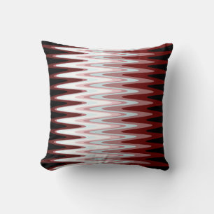 Zig Zag Black Red Grått Mönster Dekorativ kudde