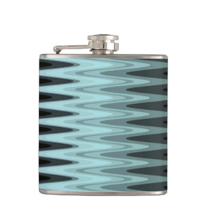 Zig Zag Black Teal Grått Mönster Fickplunta